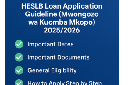 HESLB Loan Application Guideline 2025/2026 – Mwongozo wa Kuomba Mkopo