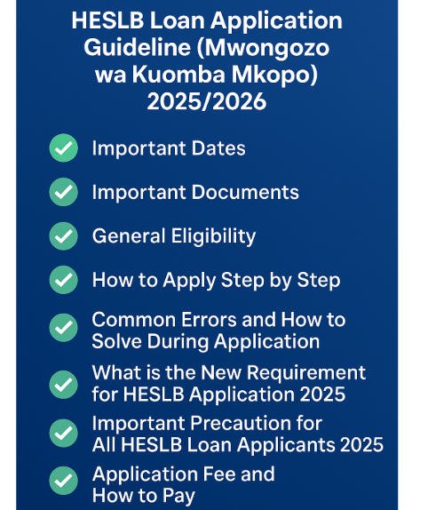 HESLB Loan Application Guideline 2025/2026 – Mwongozo wa Kuomba Mkopo
